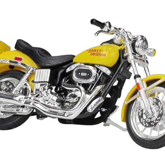 1977 Harley Davidson FXS Low Rider Yellow Series 38 Maisto 1:18 Scale Model - Picture 7 of 9